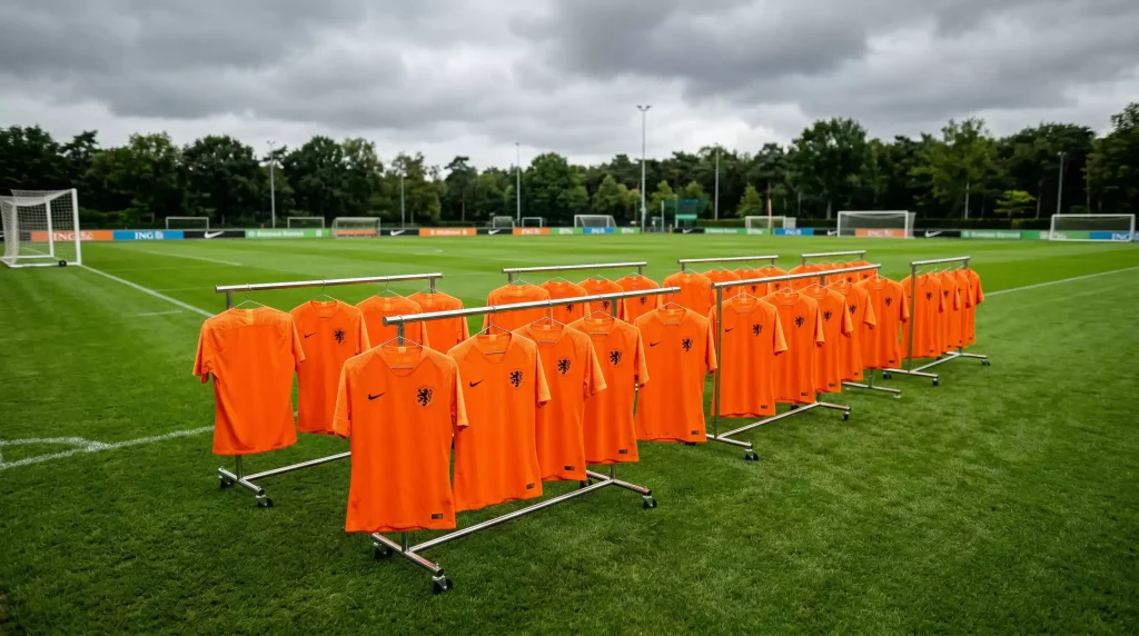 Netherlands national team in orange jerseys preparing for World Cup 2026