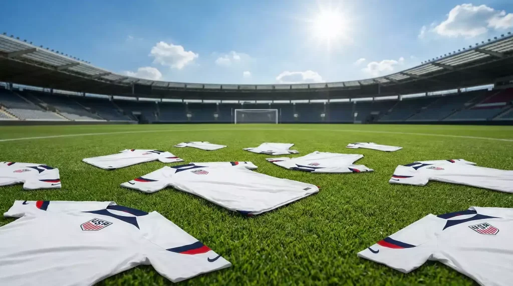 USA national team in white jerseys preparing for home World Cup 2026