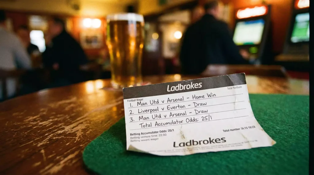 Football betting slip with multiple World Cup selections showing accumulator odds calculations